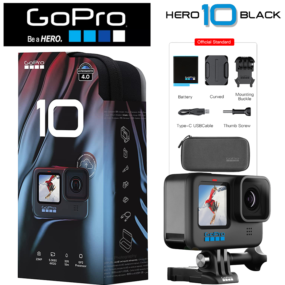 Gopro Hero 10 Black Action Camera with 64GB Imagemate PRO Microsd Card