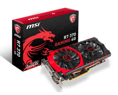 MSI AMD Radeon R7 370 Gaming 4G 16x PCI-e 3.0, 4GB GDDR5, DVI, HDMI